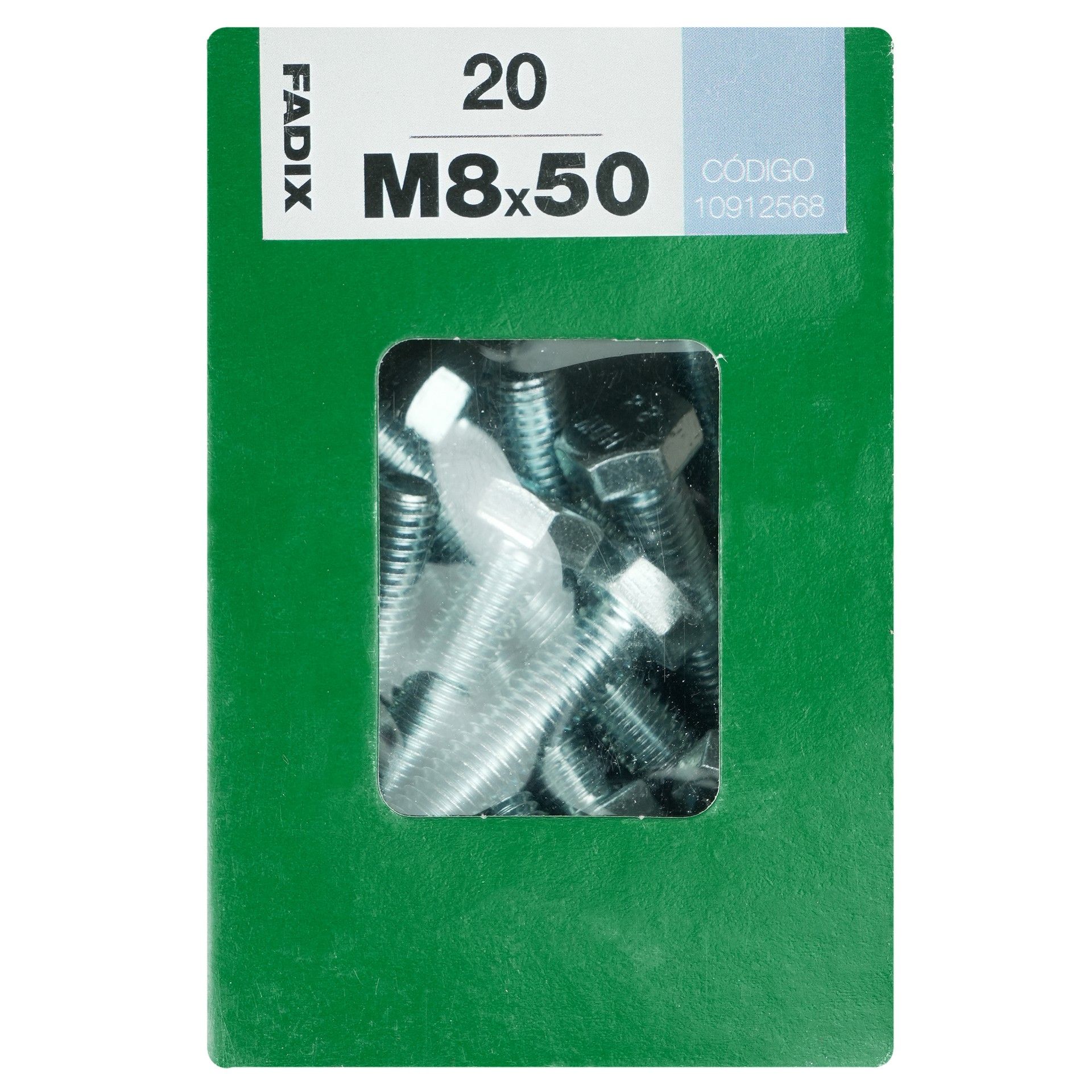 Parafuso Hexagonal+Porca Din933 M8x50mm L 20un