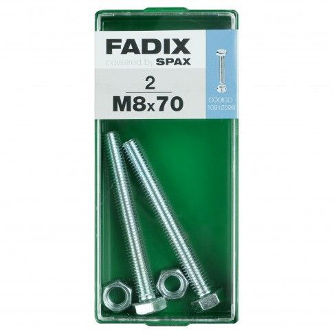 Parafuso Hexagonal+Porca Din933 M8x70mm M 2un Parafuso Hexagonal+Porca Din933 M8x70mm M 2un
