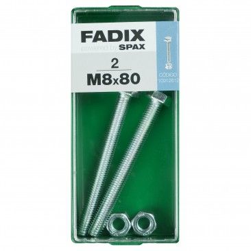 Parafuso Hexagonal+Porca Din933 M8x80mm M 2un
