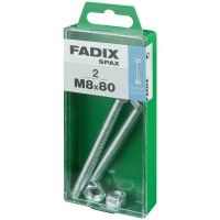 Parafuso Hexagonal+Porca Din933 M8x80mm M 2un Parafuso Hexagonal+Porca Din933 M8x80mm M 2un