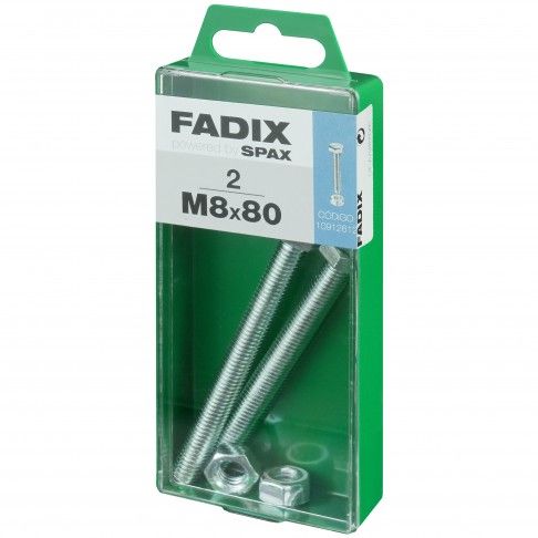 Parafuso Hexagonal+Porca Din933 M8x80mm M 2un Parafuso Hexagonal+Porca Din933 M8x80mm M 2un