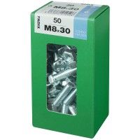 Parafuso Hexagonal+Porca Din933 M8x30mm L 50un Parafuso Hexagonal+Porca Din933 M8x30mm L 50un