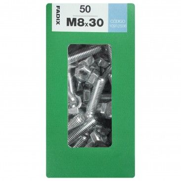 Parafuso Hexagonal+Porca Din933 M8x30mm L 50un