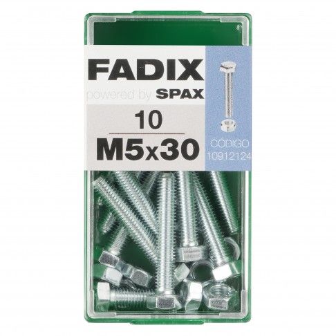 Parafuso Hexagonal+Porca Din933 M5x30mm S 10un