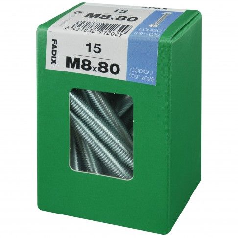 Parafuso Hexagonal+Porca Din933 M8x80mm 15un Parafuso Hexagonal+Porca Din933 M8x80mm 15un