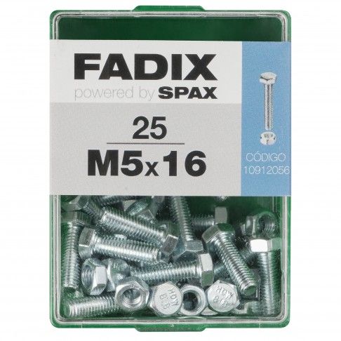 Parafuso Hexagonal+Porca Din933 M5x16mm L 25un Parafuso Hexagonal+Porca Din933 M5x16mm L 25un