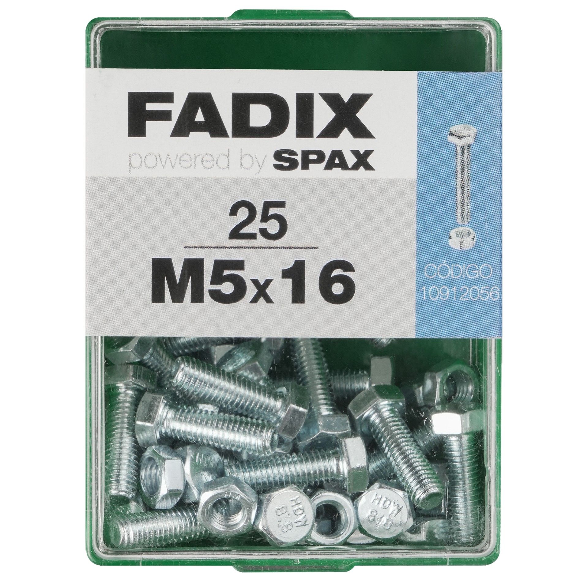 Parafuso Hexagonal+Porca Din933 M5x16mm L 25un