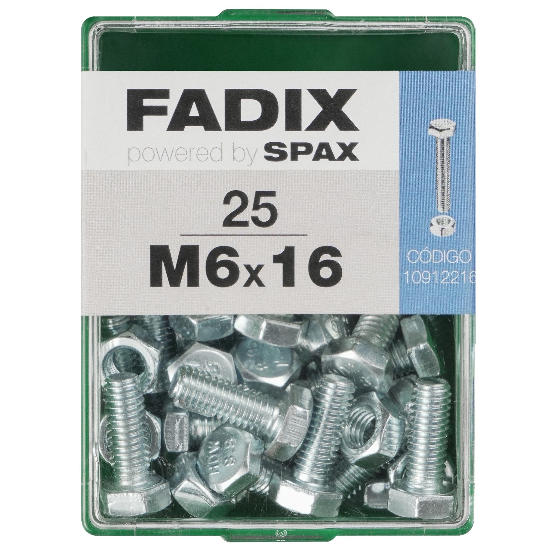 Parafuso Hexagonal+Porca Din933 M6x16mm L 25un