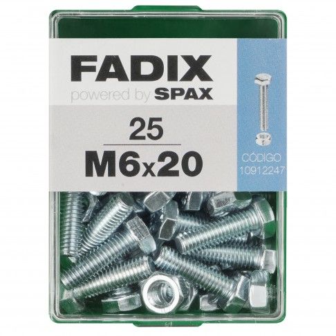 Parafuso Hexagonal+Porca Din933 M6x20mm L 25un Parafuso Hexagonal+Porca Din933 M6x20mm L 25un