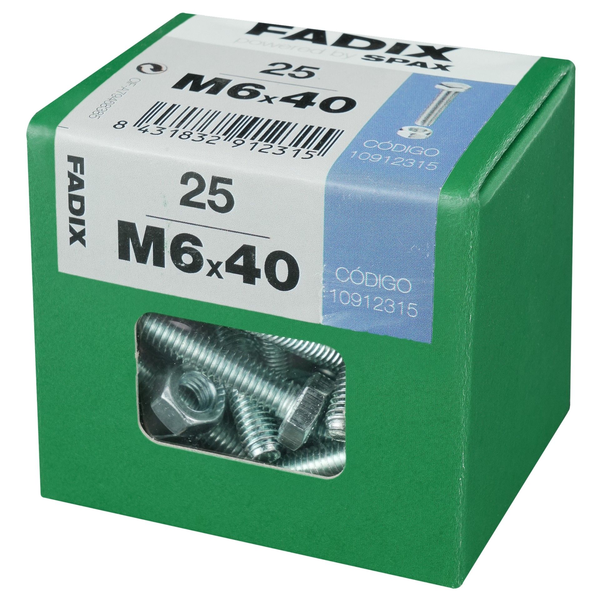 Parafuso Hexagonal+Porca Din933 M6x40mm L 25un