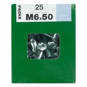 Parafuso Hexagonal+Porca Din933 M6x50mm L 25un