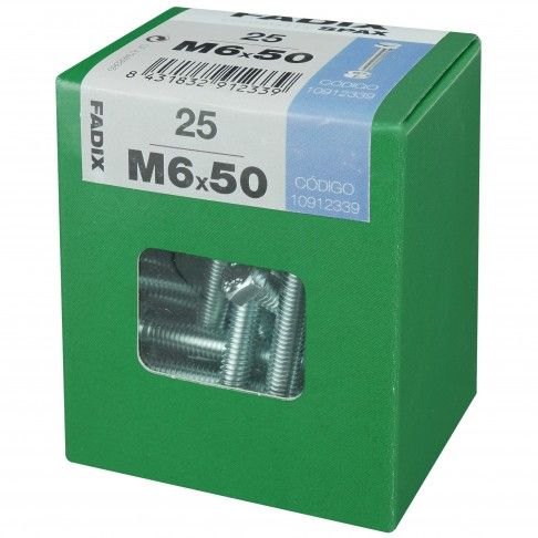 Parafuso Hexagonal+Porca Din933 M6x50mm L 25un Parafuso Hexagonal+Porca Din933 M6x50mm L 25un