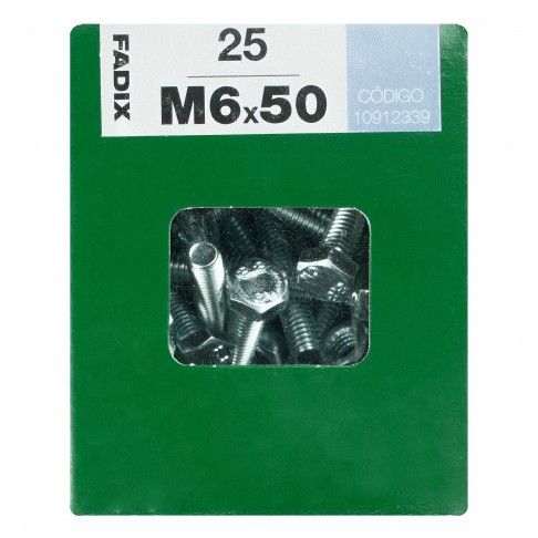 Parafuso Hexagonal+Porca Din933 M6x50mm L 25un Parafuso Hexagonal+Porca Din933 M6x50mm L 25un