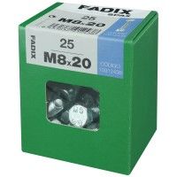 Parafuso Hexagonal+Porca Din933 M8x20mm L 25un