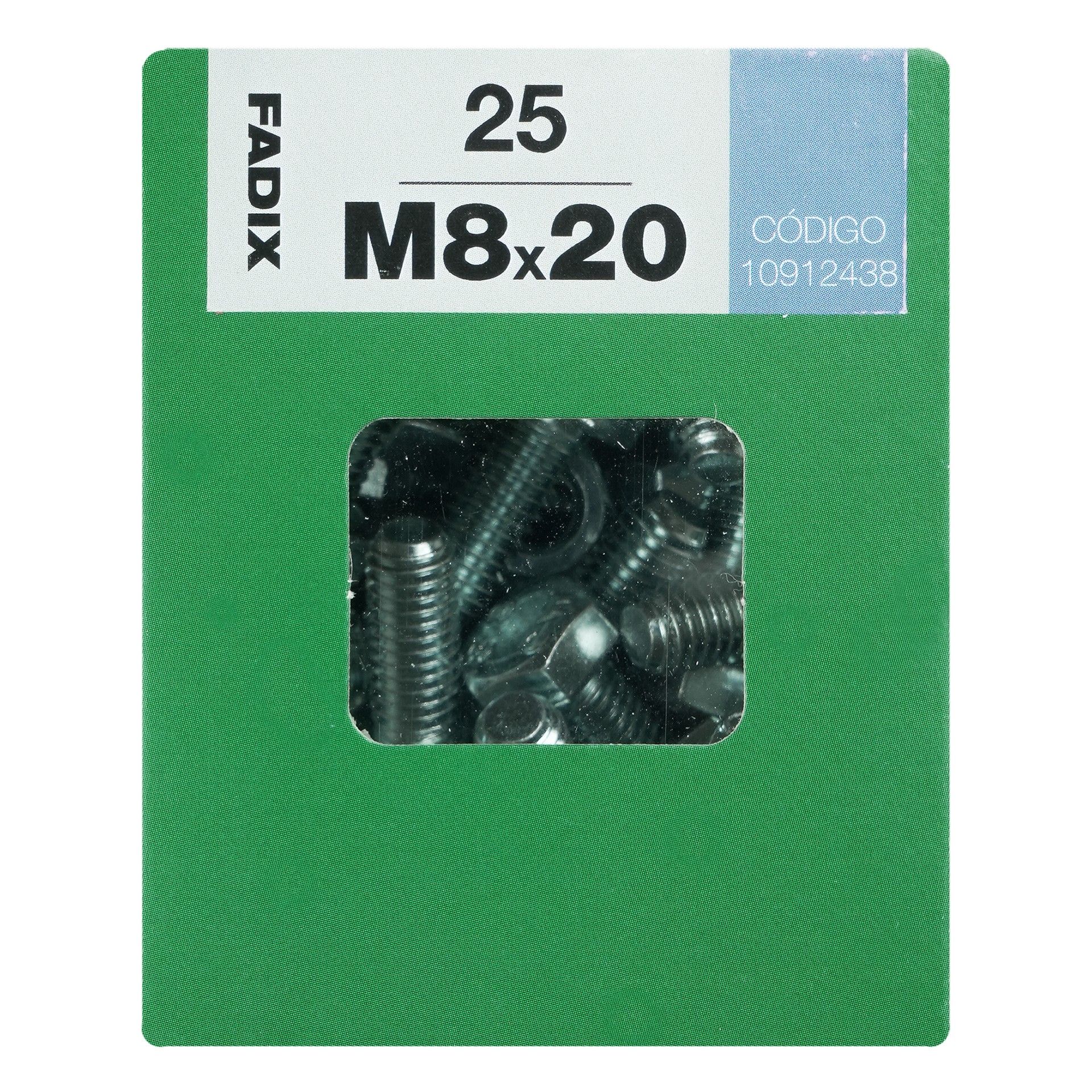 Parafuso Hexagonal+Porca Din933 M8x20mm L 25un