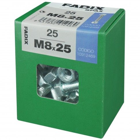 Parafuso Hexagonal+Porca Din933 M8x25mm L 25un Parafuso Hexagonal+Porca Din933 M8x25mm L 25un