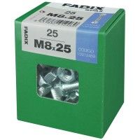 Parafuso Hexagonal+Porca Din933 M8x25mm L 25un Parafuso Hexagonal+Porca Din933 M8x25mm L 25un