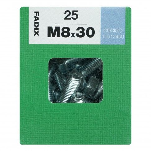 Parafuso Hexagonal+Porca Din933 M8x30mm L 25un
