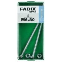 Parafuso Hexagonal+Porca Din933 M6x80mm M 2un Parafuso Hexagonal+Porca Din933 M6x80mm M 2un