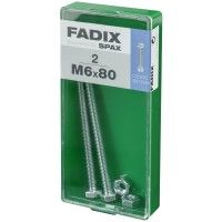 Parafuso Hexagonal+Porca Din933 M6x80mm M 2un Parafuso Hexagonal+Porca Din933 M6x80mm M 2un
