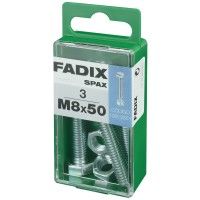 Parafuso Hexagonal+Porca Din933 M8x50mm S 3un Parafuso Hexagonal+Porca Din933 M8x50mm S 3un