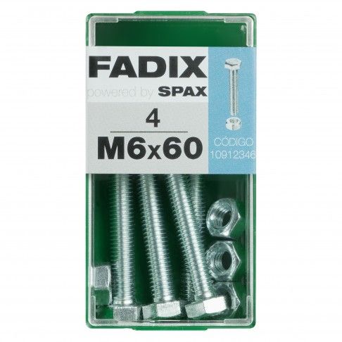 Parafuso Hexagonal+Porca Din933 M6x60mm S 4un Parafuso Hexagonal+Porca Din933 M6x60mm S 4un