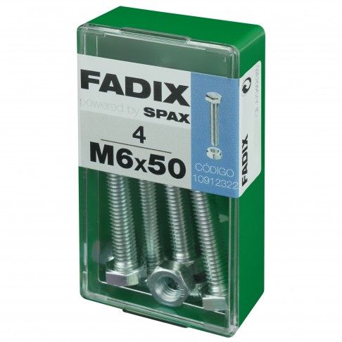 Parafuso Hexagonal+Porca Din933 M6x50mm S 4un Parafuso Hexagonal+Porca Din933 M6x50mm S 4un