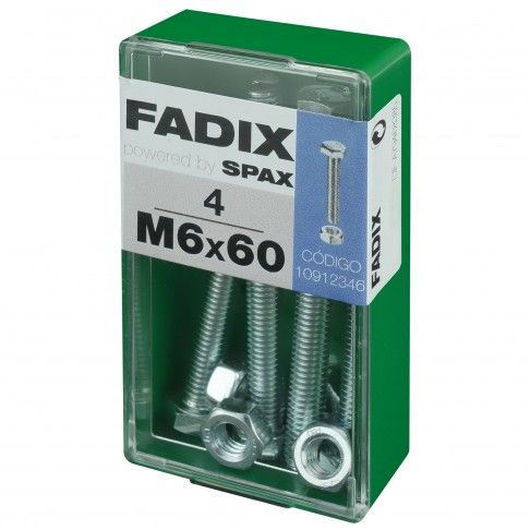 Parafuso Hexagonal+Porca Din933 M6x60mm S 4un Parafuso Hexagonal+Porca Din933 M6x60mm S 4un