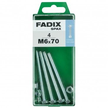 Parafuso Hexagonal+Porca Din933 M6x70mm M 4un