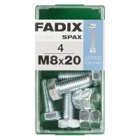 Parafuso Hexagonal+Porca Din933 M8x20mm S 4un Parafuso Hexagonal+Porca Din933 M8x20mm S 4un