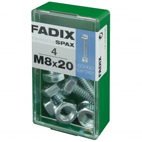 Parafuso Hexagonal+Porca Din933 M8x20mm S 4un Parafuso Hexagonal+Porca Din933 M8x20mm S 4un