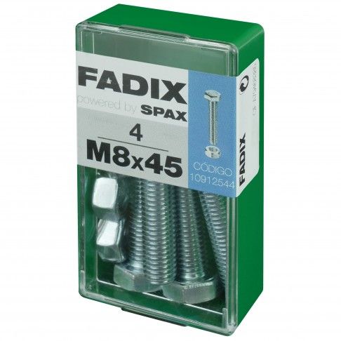 Parafuso Hexagonal+Porca Din933 M8x45mm S 4un Parafuso Hexagonal+Porca Din933 M8x45mm S 4un