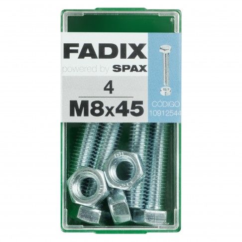Parafuso Hexagonal+Porca Din933 M8x45mm S 4un Parafuso Hexagonal+Porca Din933 M8x45mm S 4un