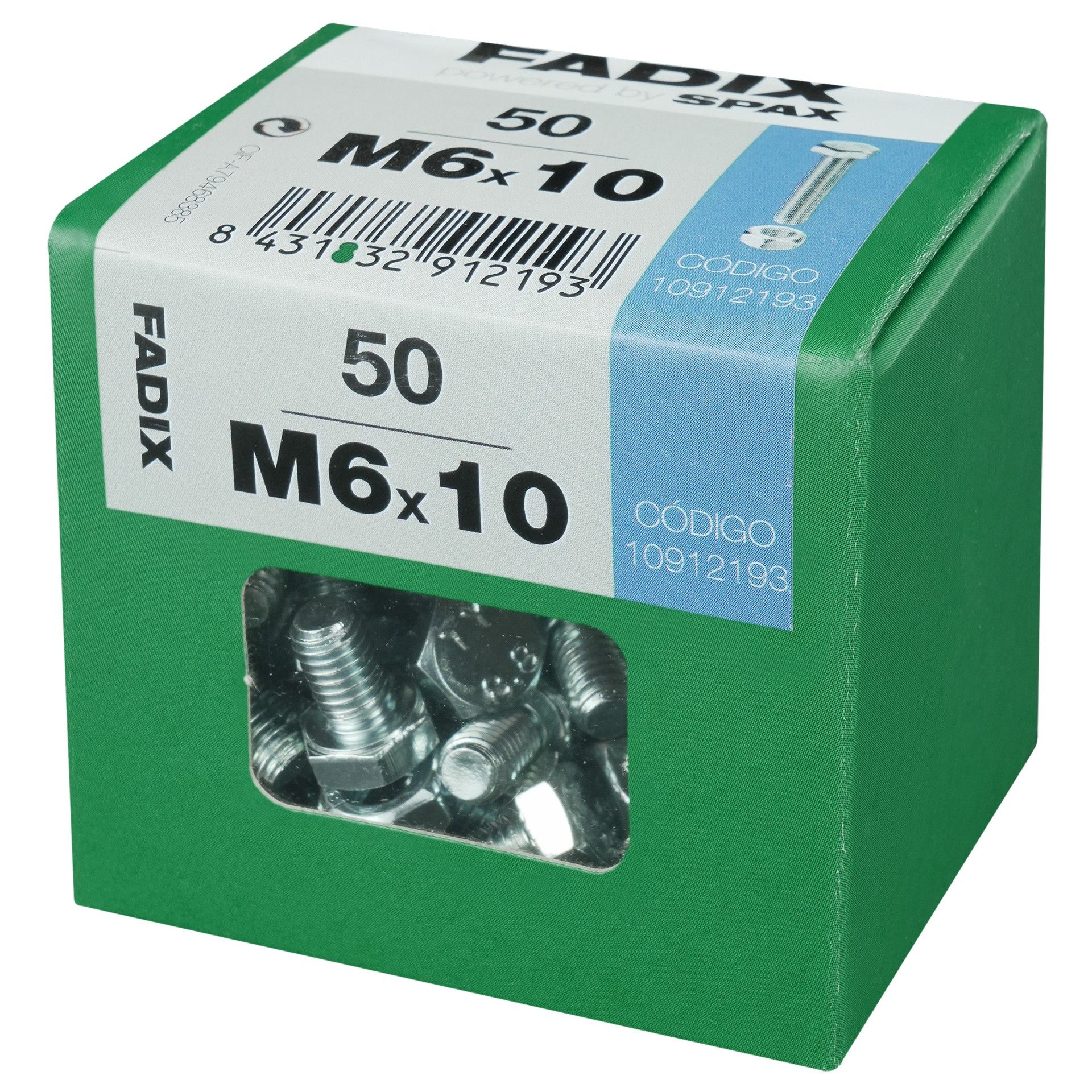 Parafuso Hexagonal+Porca Din933 M6x10mm L 50un