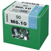 Parafuso Hexagonal+Porca Din933 M6x10mm L 50un Parafuso Hexagonal+Porca Din933 M6x10mm L 50un