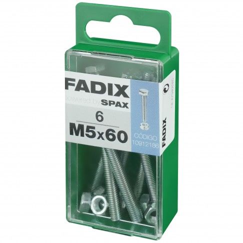 Parafuso Hexagonal+Porca Din933 M5x60mm S 6un