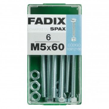 Parafuso Hexagonal+Porca Din933 M5x60mm S 6un