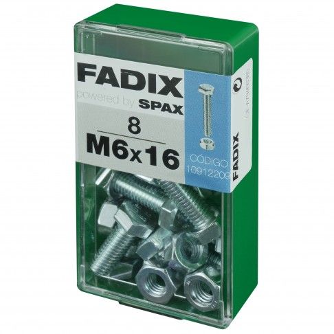 Parafuso Hexagonal+Porca Din933 M6x16mm S 8un