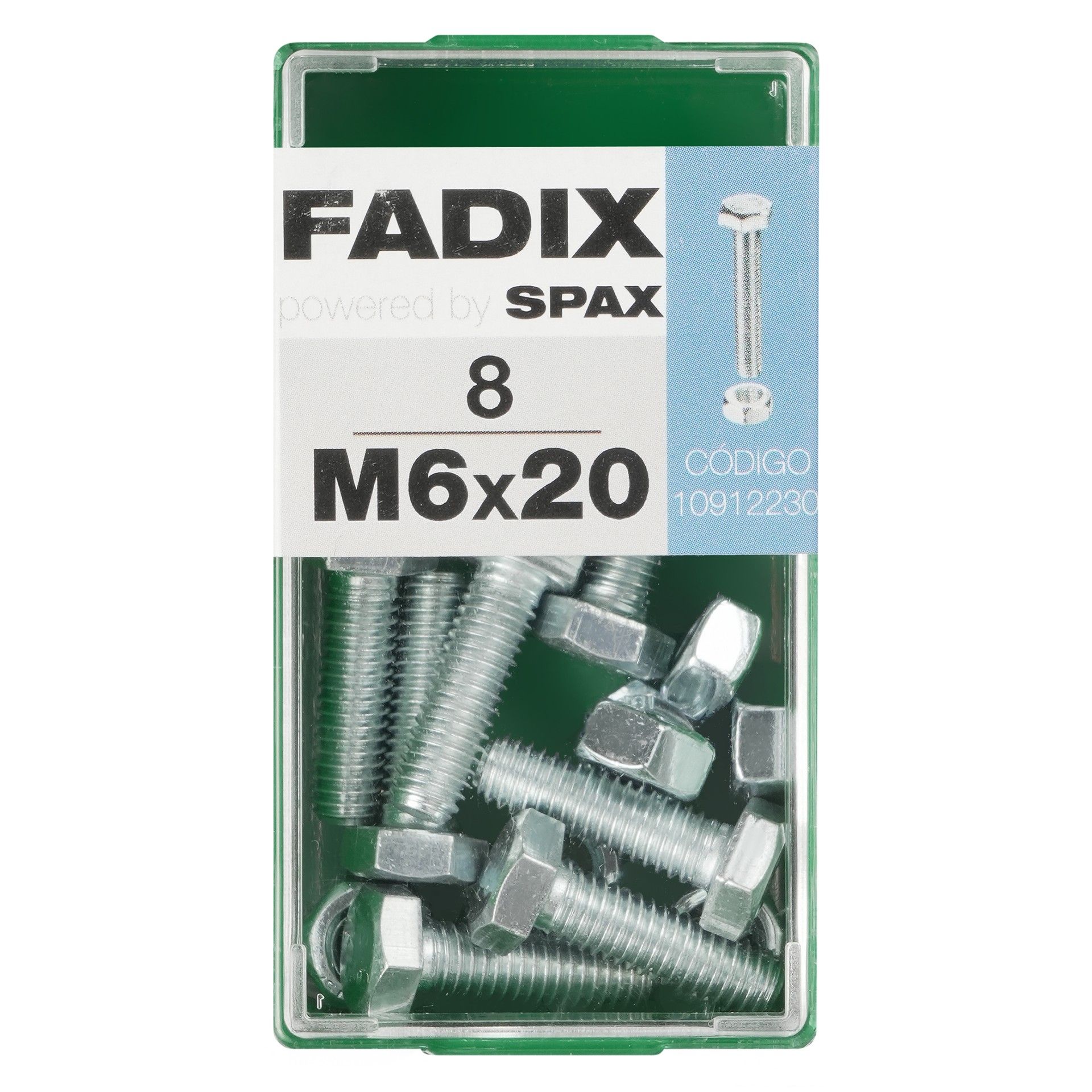 Parafuso Hexagonal+Porca Din933 M6x20mm S 8un