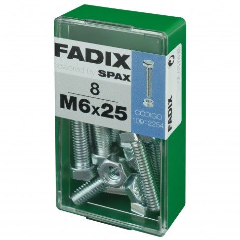 Parafuso Hexagonal+Porca Din933 M6x25mm S 8un Parafuso Hexagonal+Porca Din933 M6x25mm S 8un