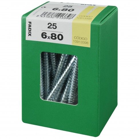 Parafuso Hexagonal Din571 6x80mm L 25un Parafuso Hexagonal Din571 6x80mm L 25un