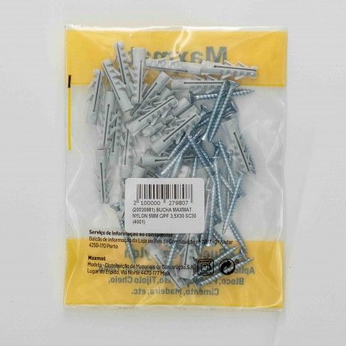 Bucha Nylon S/Bordo M5 C/Pf 3,5x30 Sc30