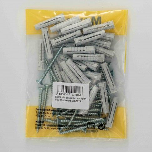 Bucha Nylon Univer T6 Nº6 C/Pf 4x45 Sc30 Bucha Nylon Univer T6 Nº6 C/Pf 4x45 Sc30