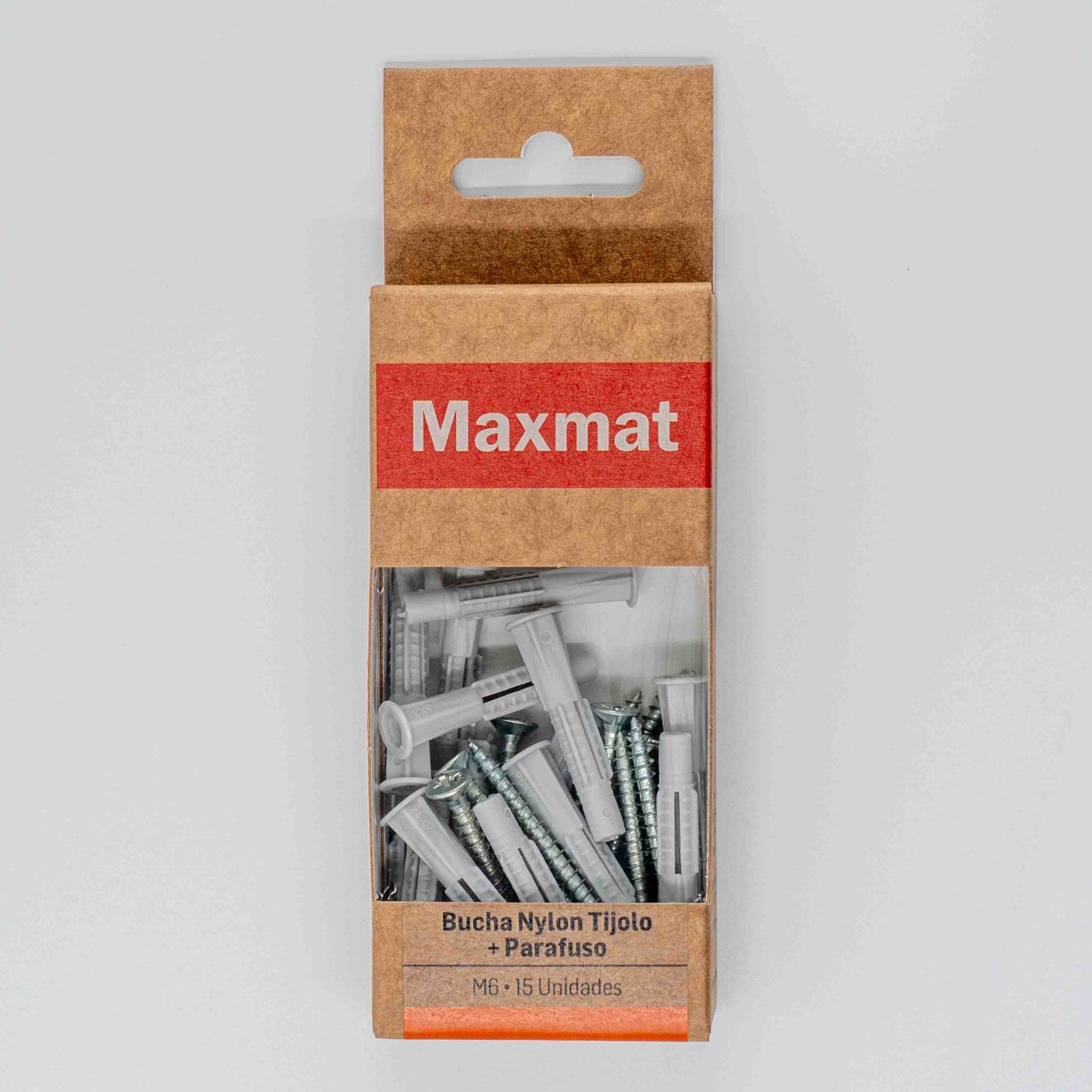Bucha Nylon Tijolo M6 C/Pf 4x45 Bl15