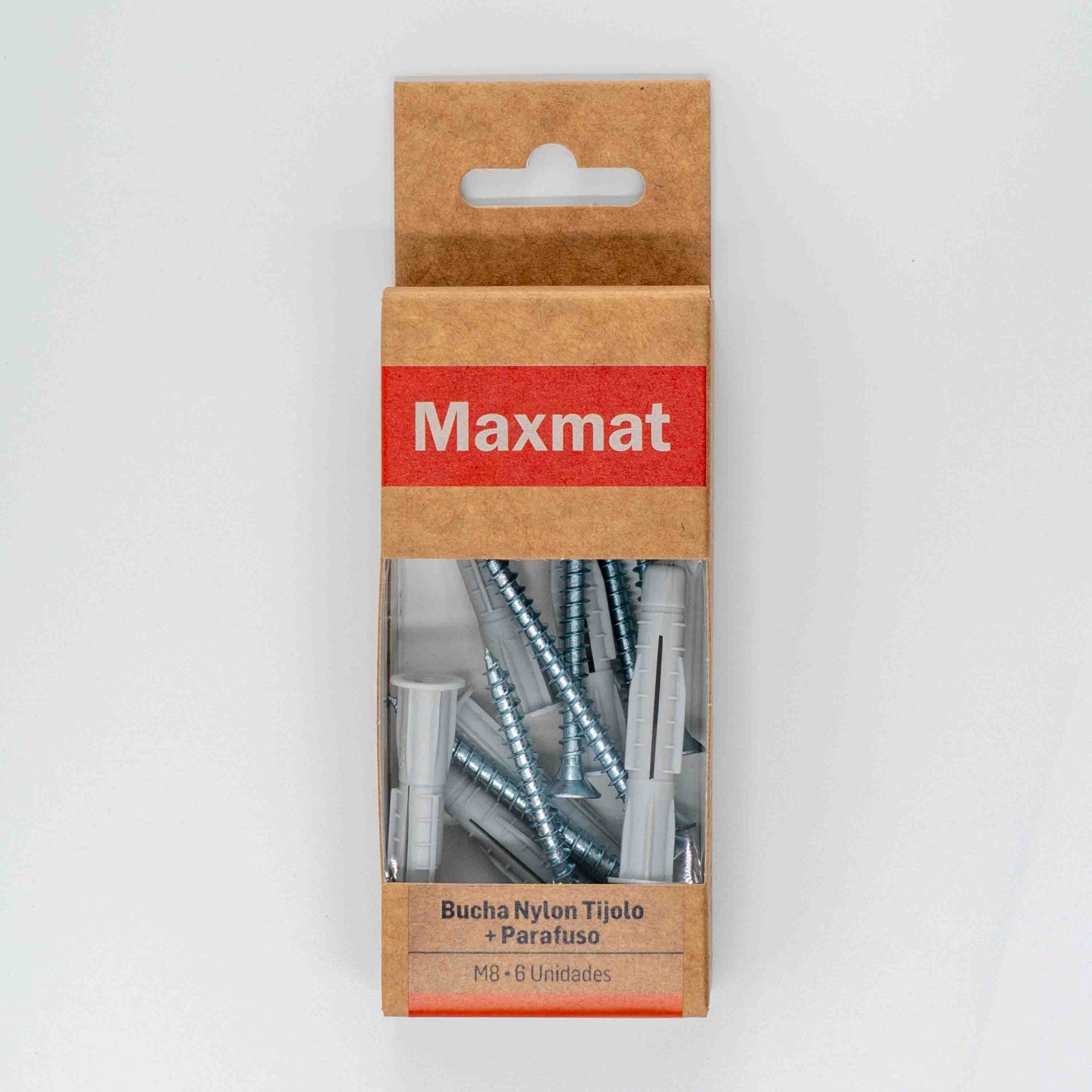 BUCHA NYLON TIJOLO COM PARAFUSO