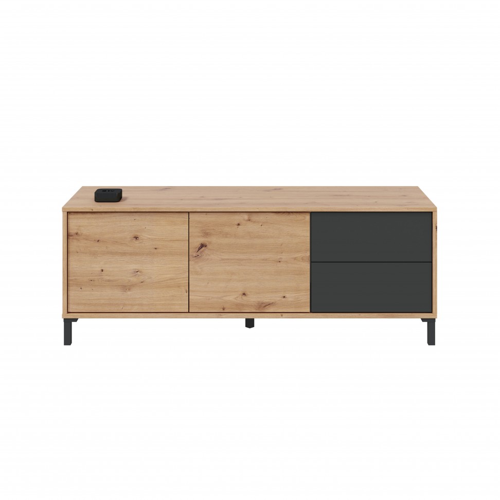 Móvel Tv Brooklin 47x130x41cm Carvalho/ Cinza Móvel Tv Brooklin 47x130x41cm Carvalho/ Cinza