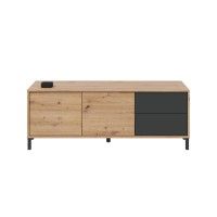 Móvel Tv Brooklin 47x130x41cm Carvalho/ Cinza Móvel Tv Brooklin 47x130x41cm Carvalho/ Cinza