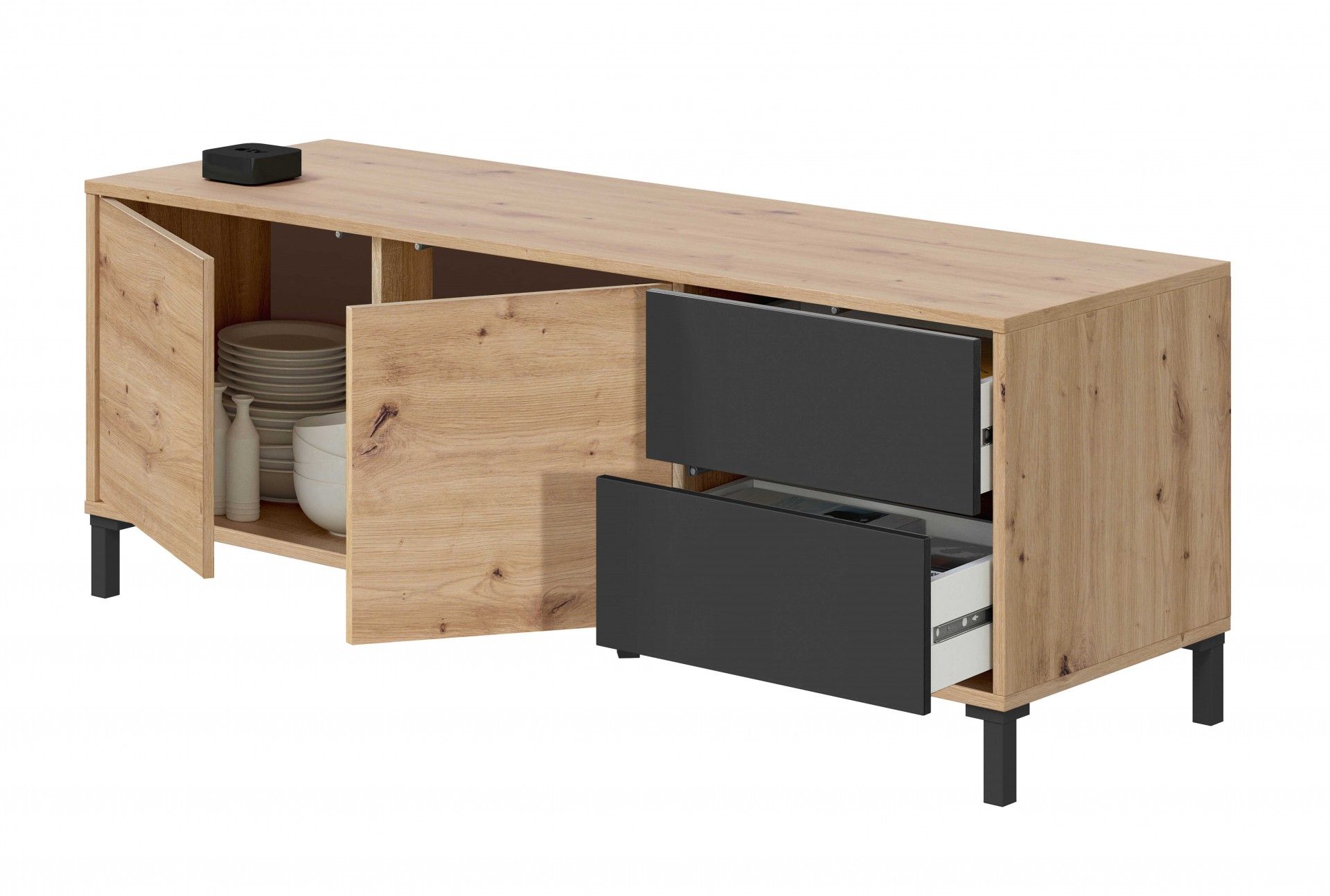 Móvel Tv Brooklin 47x130x41cm Carvalho/ Cinza