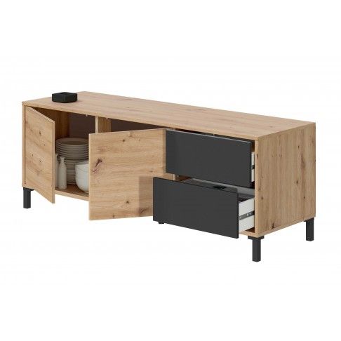Móvel Tv Brooklin 47x130x41cm Carvalho/ Cinza Móvel Tv Brooklin 47x130x41cm Carvalho/ Cinza