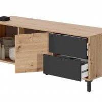 Móvel Tv Brooklin 47x130x41cm Carvalho/ Cinza Móvel Tv Brooklin 47x130x41cm Carvalho/ Cinza